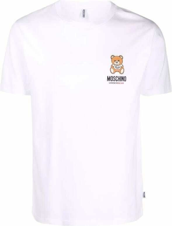 Moschino Witte T-shirt en Polo met Teddybeerprint White Heren