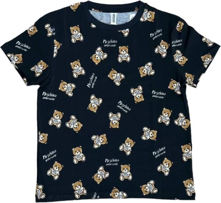 Moschino Katoenen T-shirt met Teddy Bear Print Black Dames
