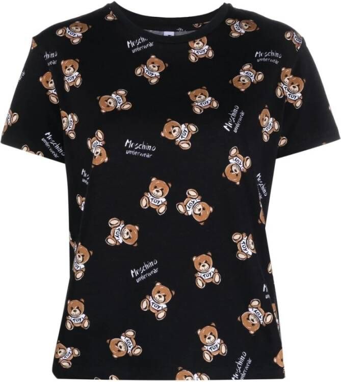 Moschino Katoenen T-shirt met Teddy Bear Print Black Dames