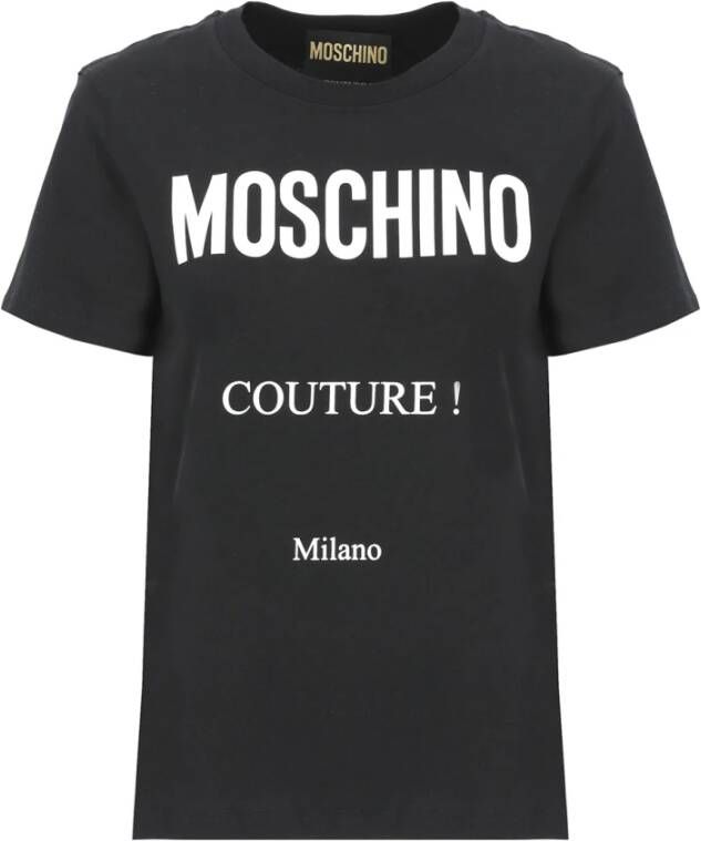 Moschino Iconisch Couture Zwart T-Shirt Black Dames