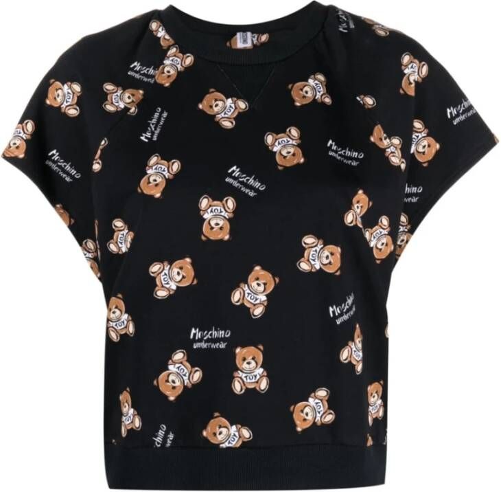 Moschino Teddy Bear Print T-shirt Black Dames