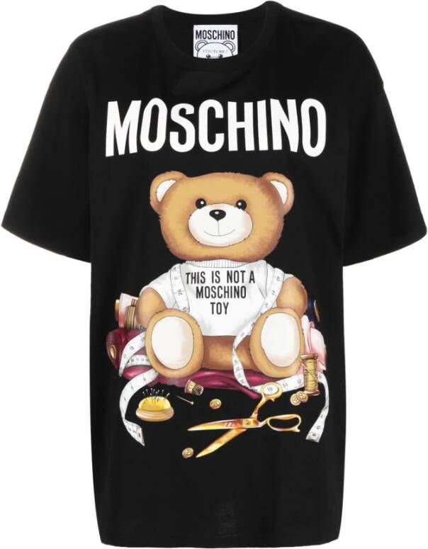 Moschino Zwart T-shirt met Teddy Bear Print voor Vrouwen Zwart Dames