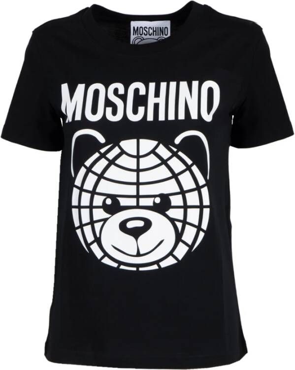 Moschino Zwart World Teddy T-Shirt Black Dames