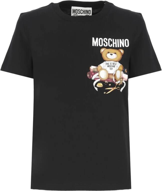 Moschino Stijlvolle zwarte T-shirt met Teddy Bear-print voor vrouwen Black Dames