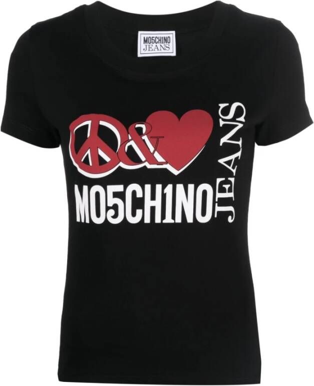 Moschino Jeans T-shirts en Polos Zwart Black Dames