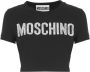Moschino Stijlvolle Zwarte Katoenen Crop T-shirt voor Vrouwen Black Dames - Thumbnail 1