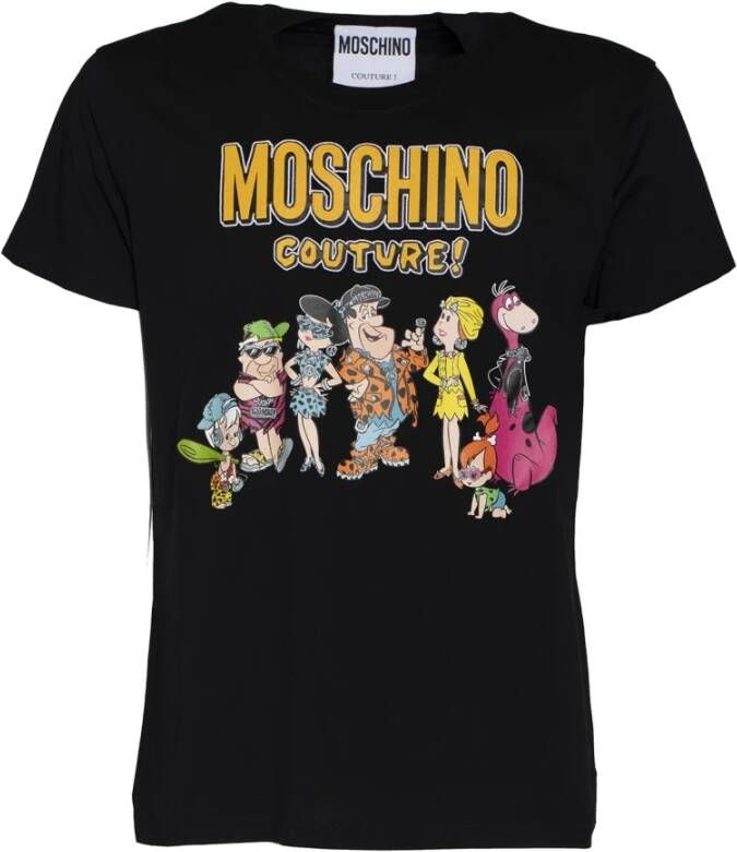 Moschino Flinstones Multicolor Print T-shirt Black Heren