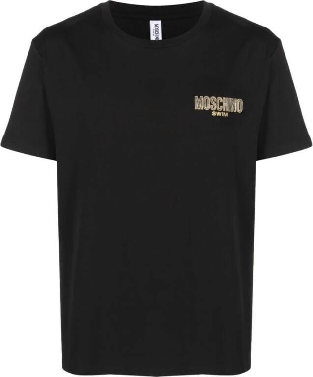 Moschino Katoenen T-shirt met korte mouwen voor mannen Black Heren