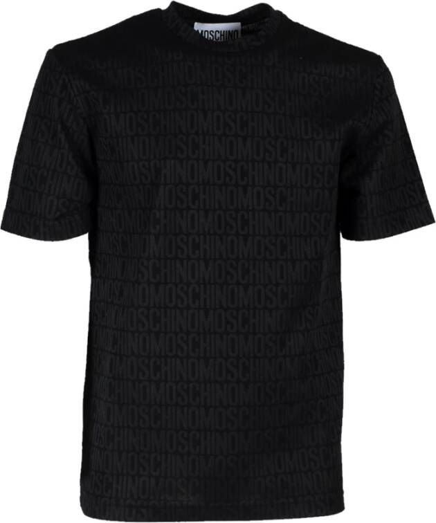 Moschino Lost and Found Jacquard T-Shirt Black Heren