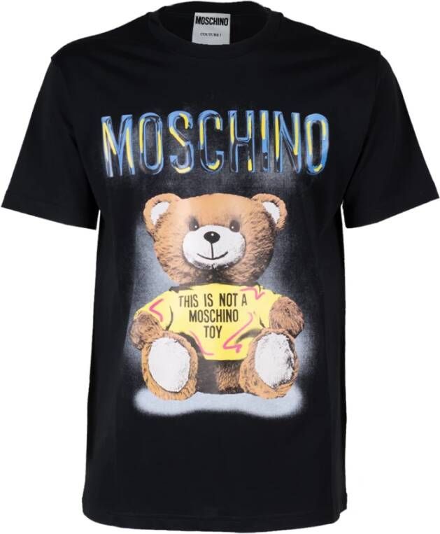 Moschino Teddy Tekening T-Shirt Zwart Black Heren