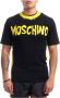 Moschino Handgeschilderde Logo Print T-Shirt Zwart Black Heren - Thumbnail 1