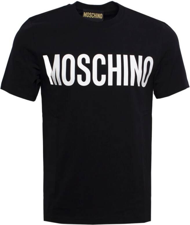 Moschino Logo-print T-shirt met korte mouwen Jet Black Zwart Heren