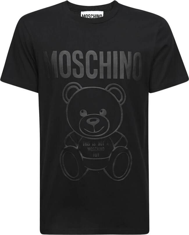 Moschino Stijlvolle zwarte T-shirts en polos Black Heren