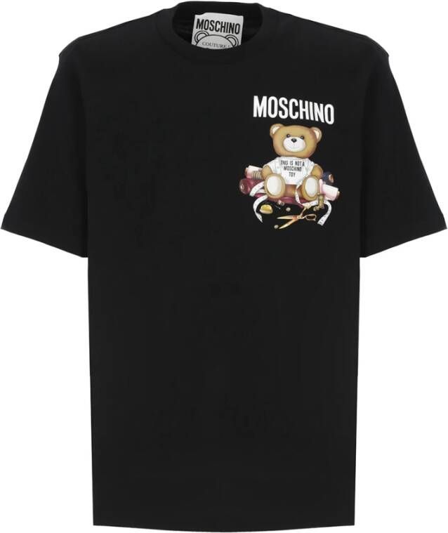 Moschino Teddy Bear Print Katoenen T-shirt Black Heren