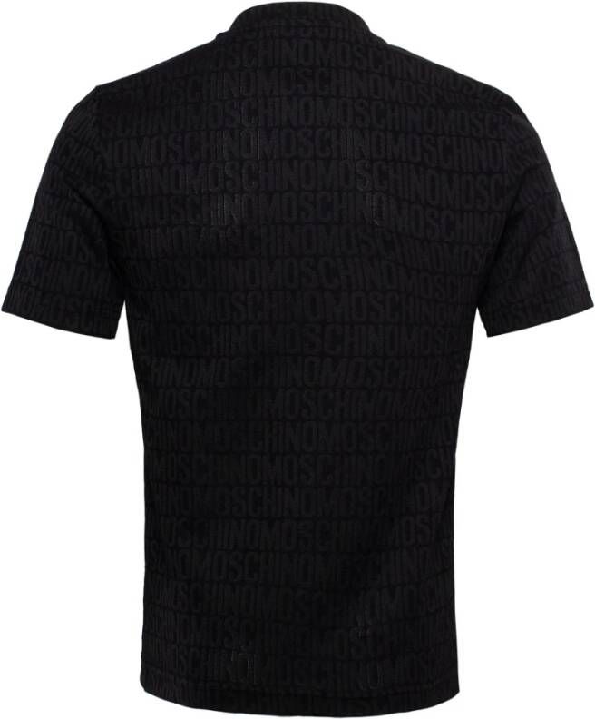 Moschino Monogram-patroon crew-neck T-shirt Black Heren