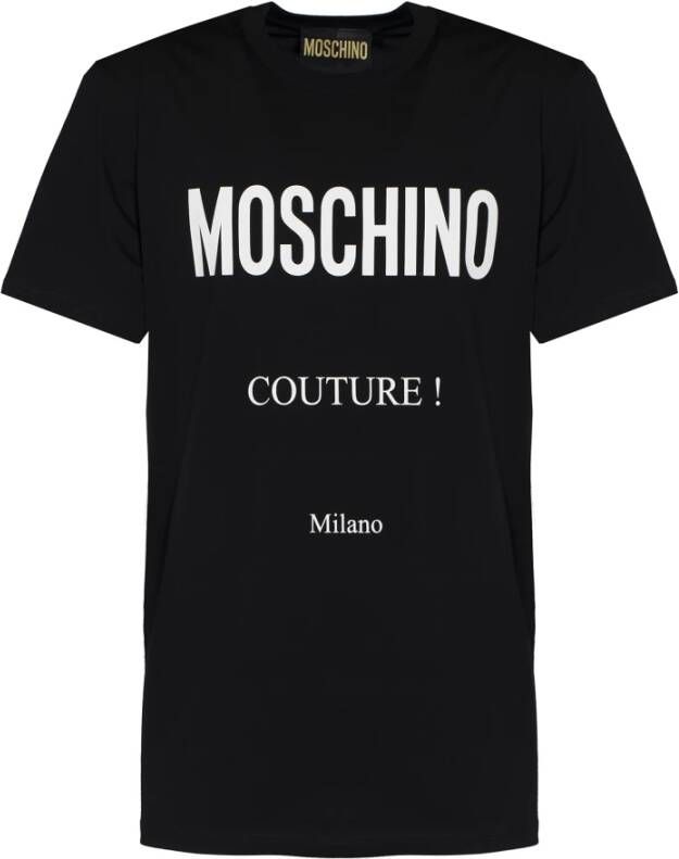 Moschino Iconisch Couture T-Shirt in Zwart Black Heren