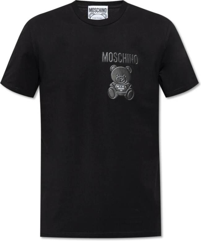 Moschino Katoenen T-shirt met Teddy Bear Print Black Heren