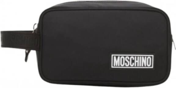 Moschino Clutch met logopatch Zwart