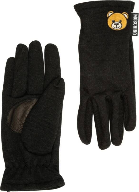 Moschino Teddybeer Handschoenen Black Dames