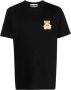 Moschino Teddy Bear Logo Geborduurd T-shirt Black Heren - Thumbnail 1
