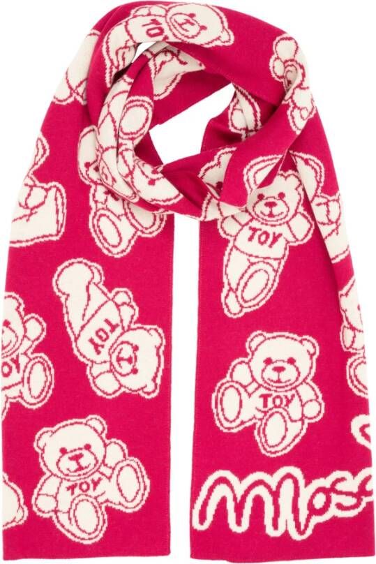 Moschino Teddy Bear Wollen Sjaal Pink Dames