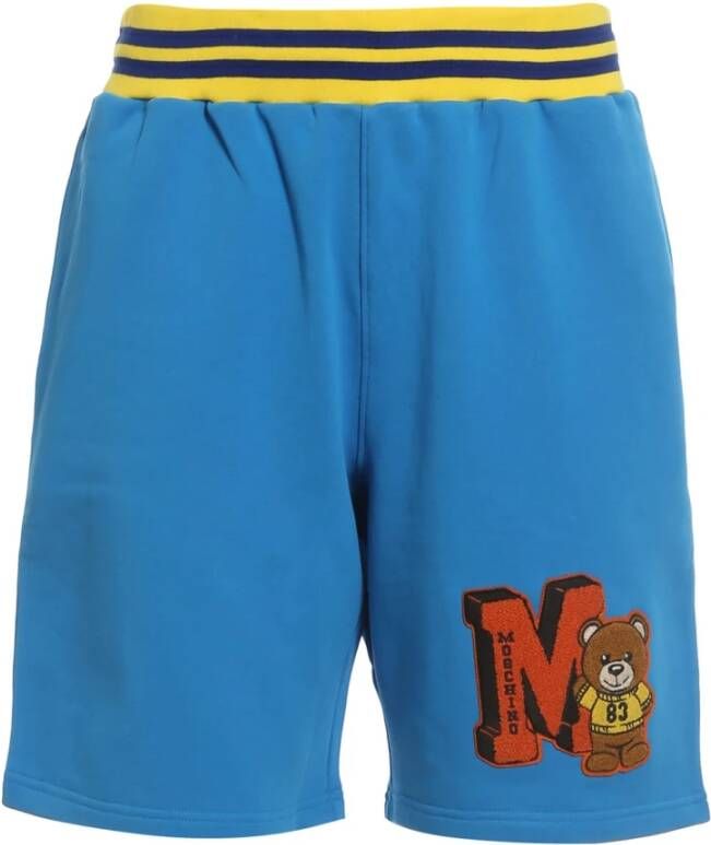 Moschino Terrycloth Bear Shorts Blue Heren