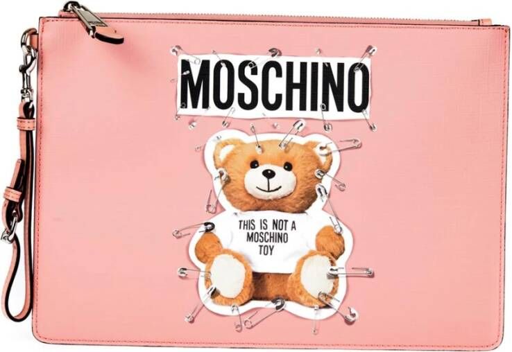 Moschino Safety Pin Teddy Toilettas Pink Dames