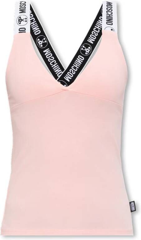 Moschino Top met logo Roze Dames