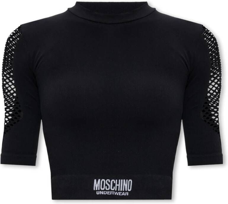 Moschino Top met logo Zwart Dames