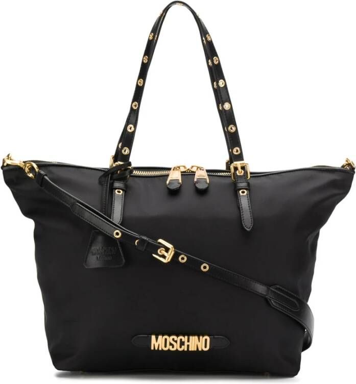 Moschino Nylon Schoudertas Couture Stijl Black Dames