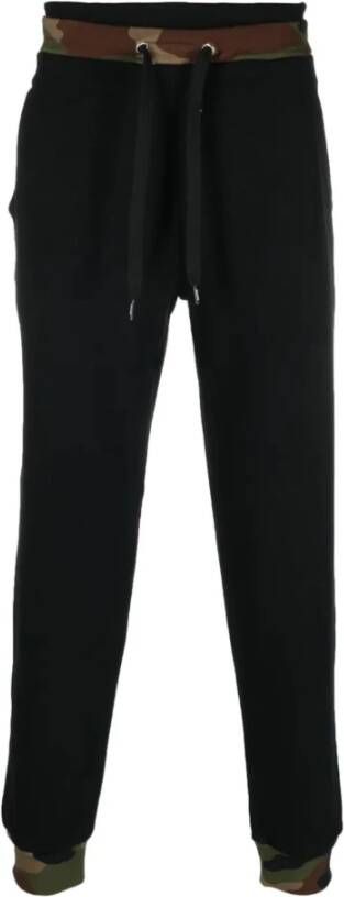 Moschino Camouflage Print Sweatpants met elastische tailleband en ritssluiting Black Heren