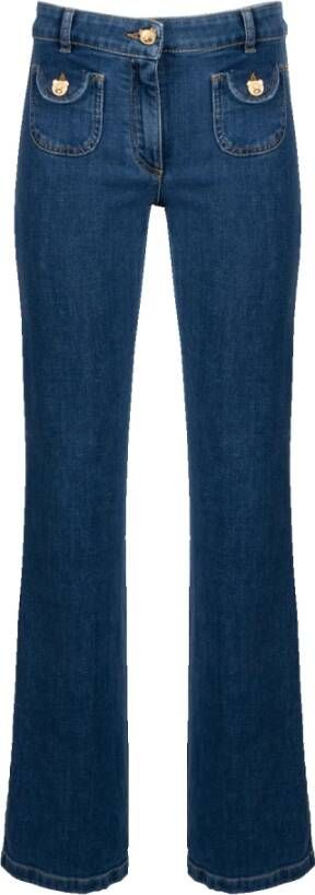 Moschino Vintage Teddyknoop Jeans Blue Dames