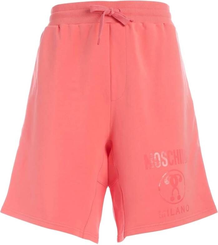 Moschino Roze Logo Bermuda Shorts Pink Heren