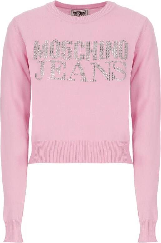Moschino Gezellige en stijlvolle wollen trui Pink Dames