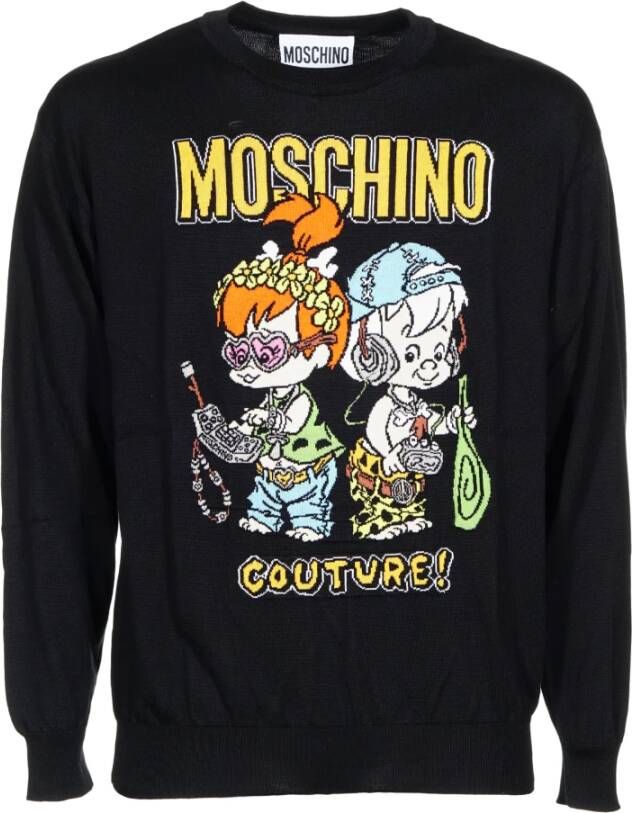 Moschino Sweatshirt The FlintstonessMiley Zwart Dames