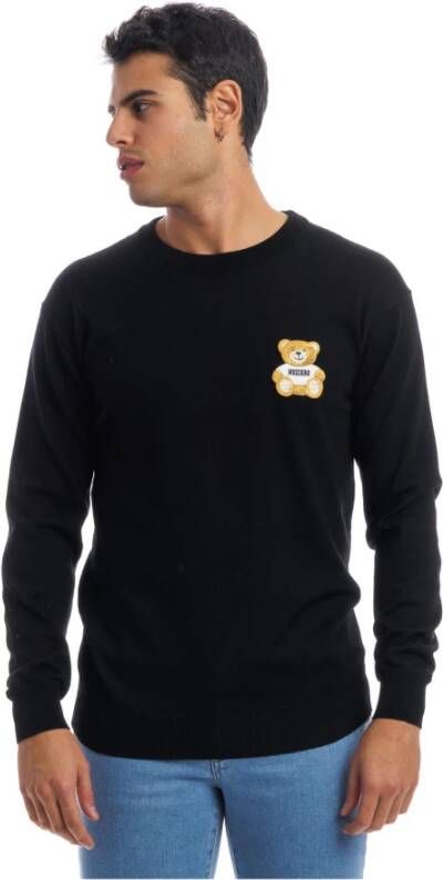 Moschino Zwarte Teddybeer Crewneck Sweatshirt Black Heren