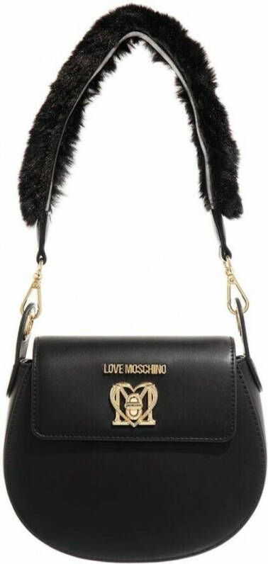 Moschino Turn Lock Shoulder Bag Zwart Dames