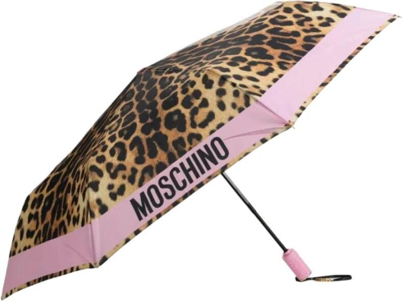 Moschino Animalier Automatische Paraplu Bruin Dames