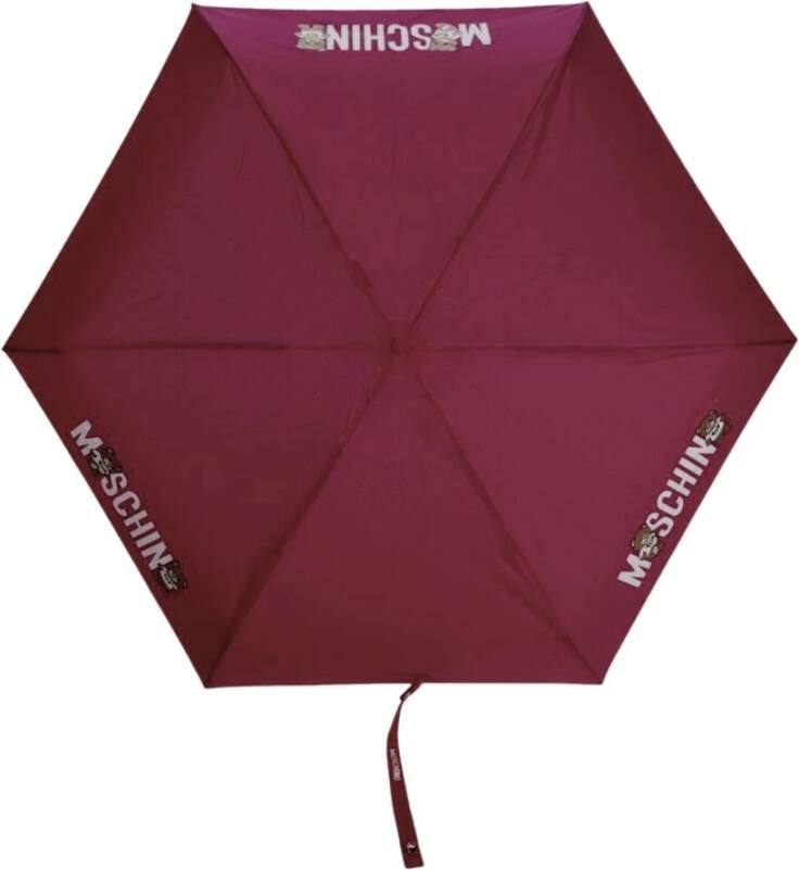 Moschino Compacte paraplu met pruimenprint Purple Dames