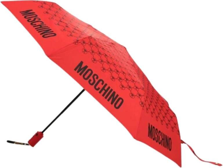Moschino Rode Monogram Paraplu Rood Dames