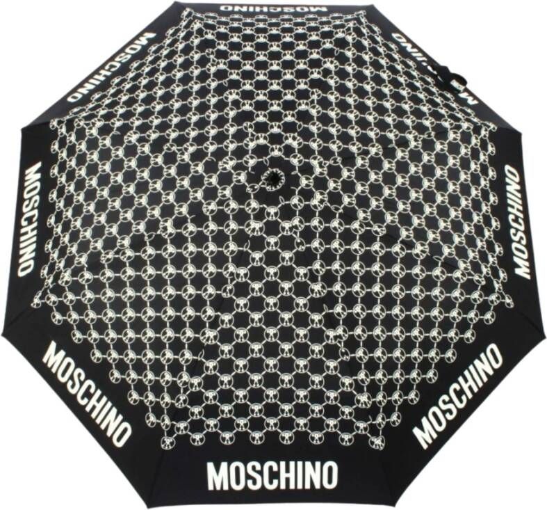 Moschino Zwarte Monogram Paraplu Zwart Dames