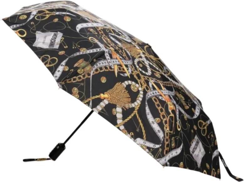 Moschino Zwarte grafische print paraplu Zwart Dames