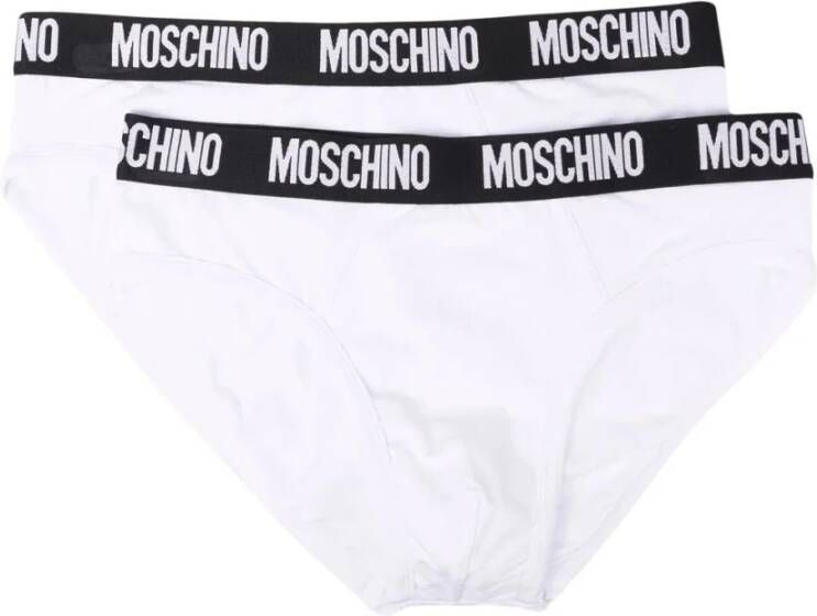Moschino 2x Elastische Zwarte Witte Slip White Unisex