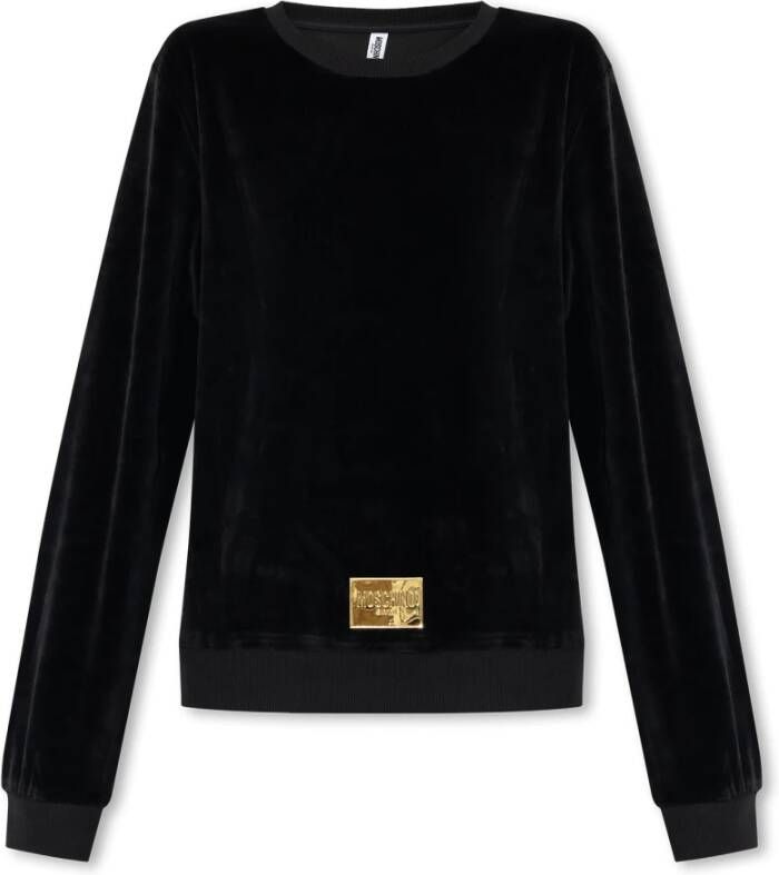 Moschino Velours sweatshirt Zwart Dames