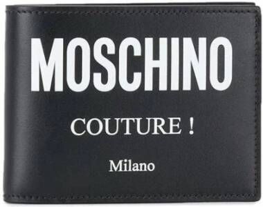 Moschino Opvouwbare Portemonnee met Logo Print Black Heren