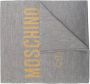Moschino Grijze Omkeerbare Sjaal met Goud Geborduurd Logo Gray Dames - Thumbnail 1