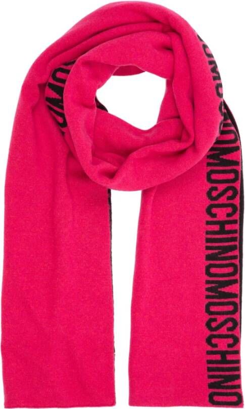 Moschino Winter Wollen Sjaal Pink Dames