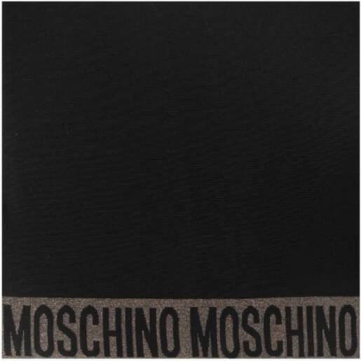 Moschino Elegante Nero Poncho met Contrastlogo Black Dames