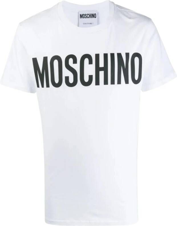 Moschino Witte T-shirts en Polos met Logo Print White Heren