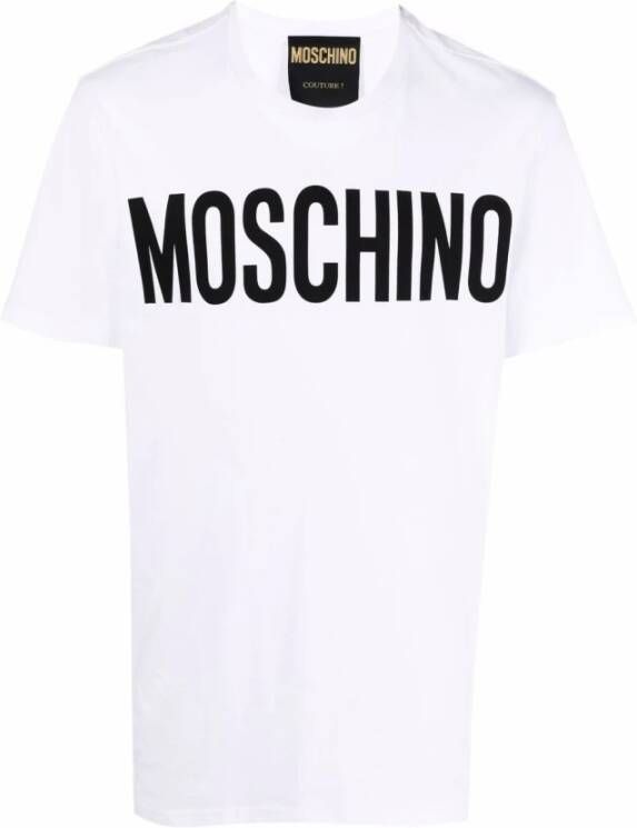 Moschino Stijlvolle witte T-shirts en Polos White Heren